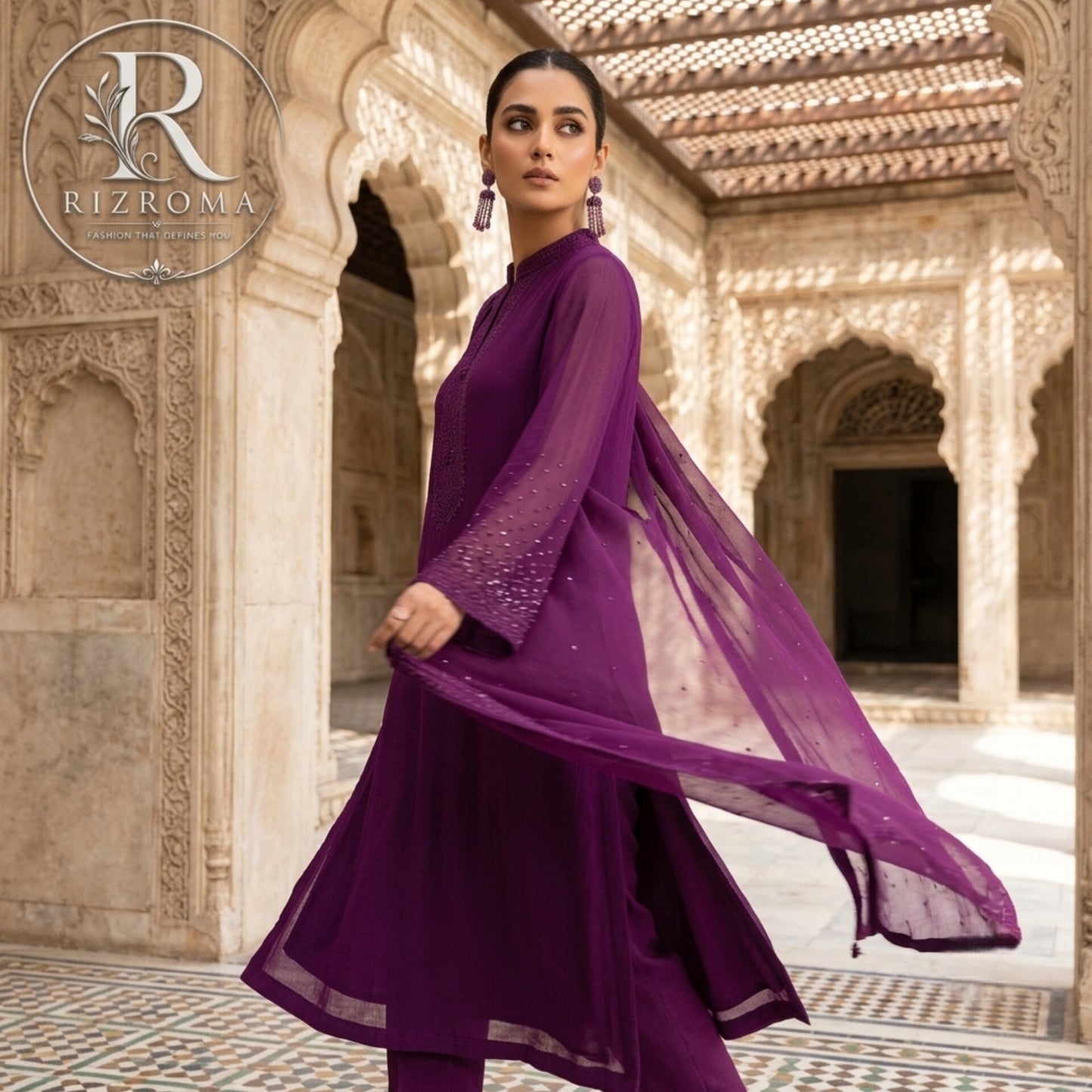 Pure Chiffon with Malai trouser 3PC Suit Party Wear Pakistan
