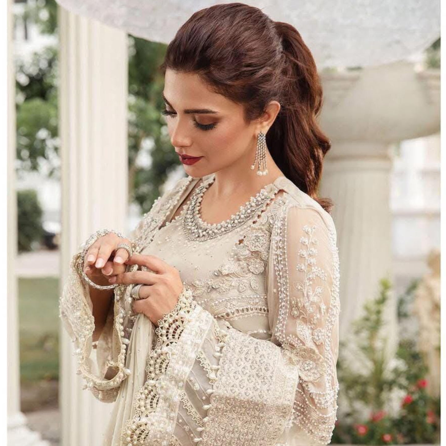 Luxury Chiffon Embroidered 3PC Unstitched Suit with Heavy Adda Work & Cutwork Dupatta – Premium Party Wear Pakistan
