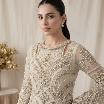 Luxury Chiffon Embroidered 3PC Unstitched Suit with Heavy Adda Work & Cutwork Dupatta – Premium Party Wear Pakistan