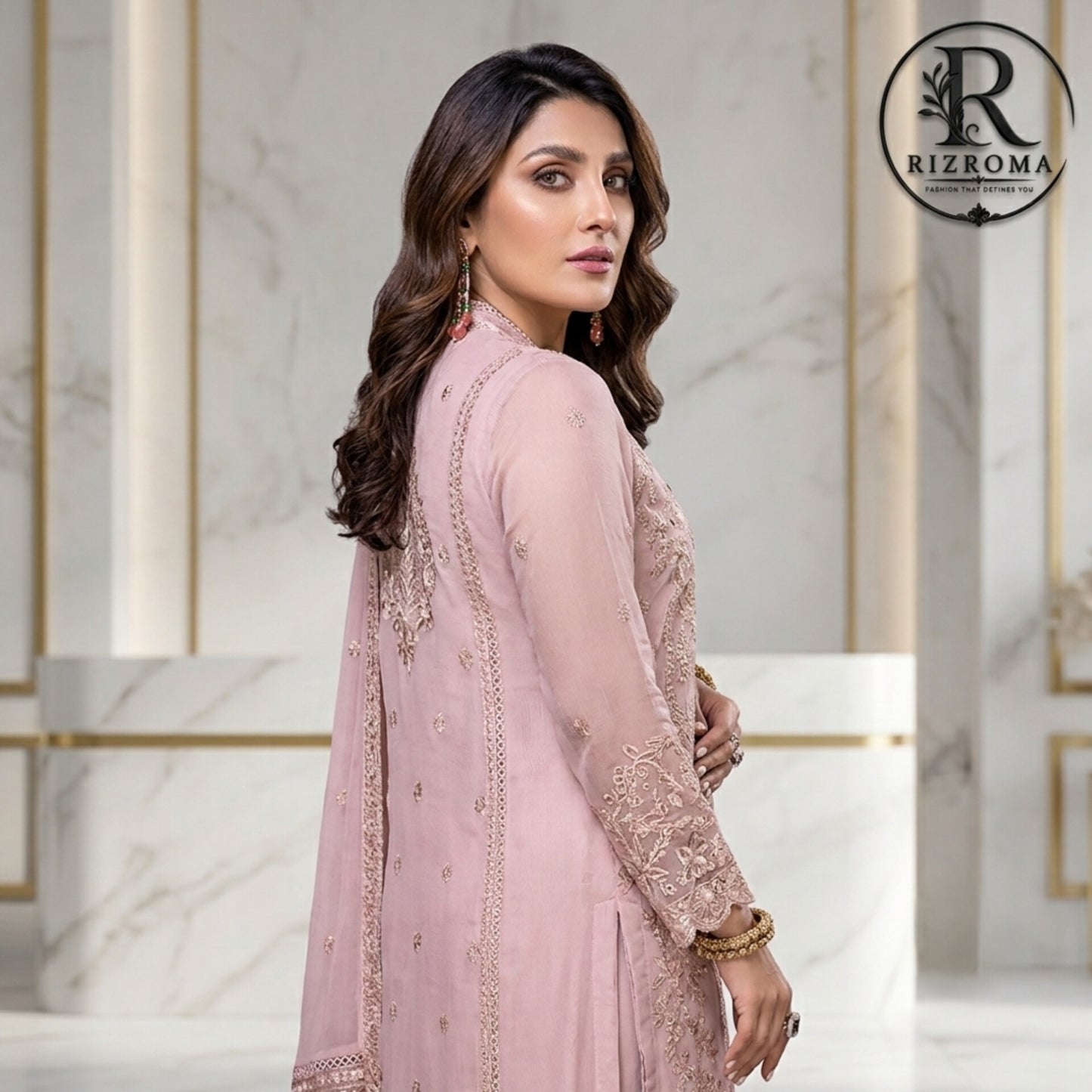 Luxury Chiffon Embroidered 3PC Unstitched Suit