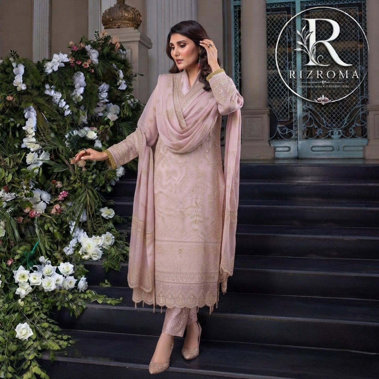 Luxury Chiffon Embroidered 3PC Unstitched Suit