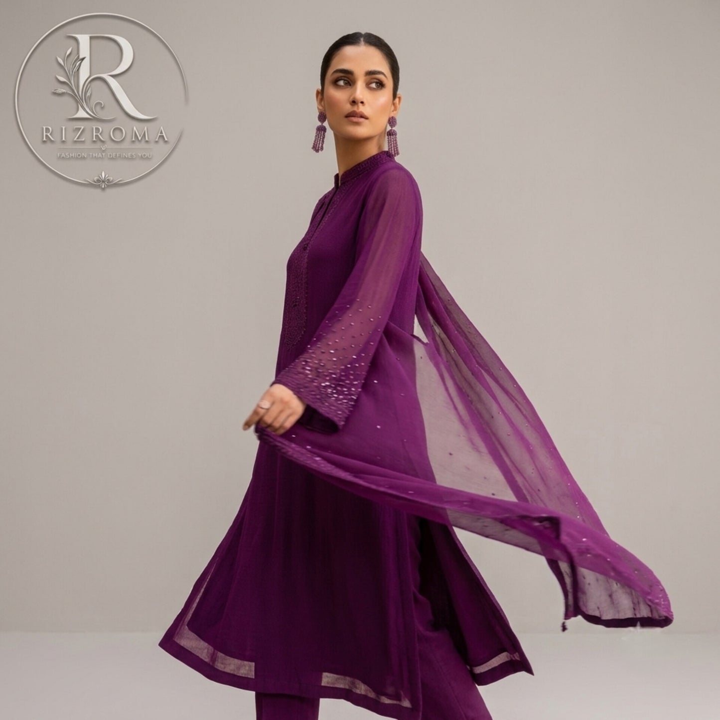 Pure Chiffon with Malai trouser 3PC Suit Party Wear Pakistan