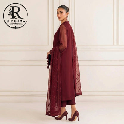 Pure Chiffon with Malai trouser 3PC Suit Party Wear Pakistan