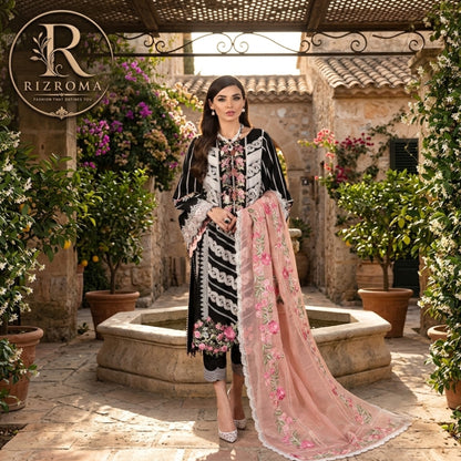 Luxury Eid Lawn Embroidered 3PC Suit with Organza Dupatta Premium Collection