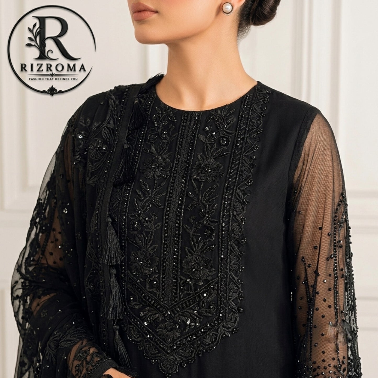 Pure Chiffon with Malai trouser 3PC Suit Party Wear Pakistan