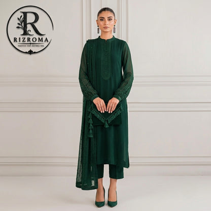 Pure Chiffon with Malai trouser 3PC Suit Party Wear Pakistan