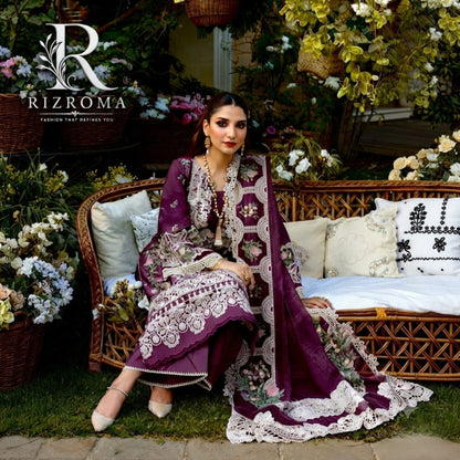 ELAF Chikankari Lawn 3PC Suit Heavy Embroidered with Khaddi Net Dupatta
