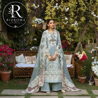 ELAF Chikankari Lawn 3PC Suit Heavy Embroidered with Khaddi Net Dupatta