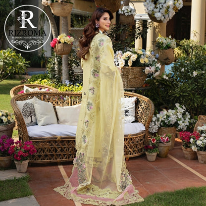 ELAF Chikankari Lawn 3PC Suit Heavy Embroidered with Khaddi Net Dupatta