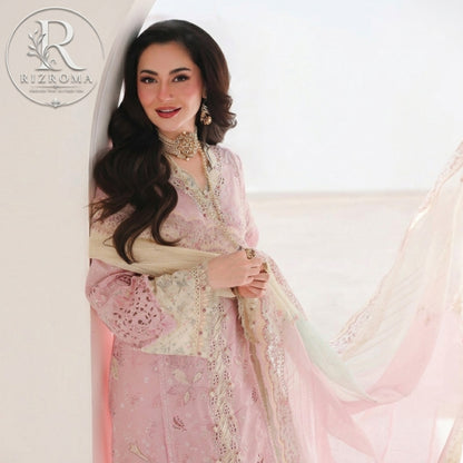 Light Pink Cotton 3PC Suit Festive Wear Pakistan