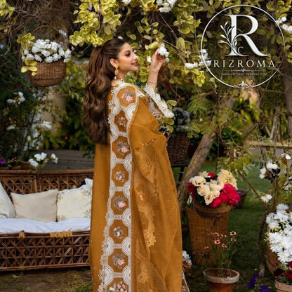 ELAF Chikankari Lawn 3PC Suit Heavy Embroidered with Khaddi Net Dupatta