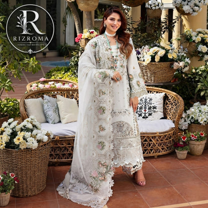 ELAF Chikankari Lawn 3PC Suit Heavy Embroidered with Khaddi Net Dupatta