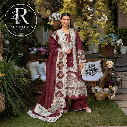 ELAF Chikankari Lawn 3PC Suit Heavy Embroidered with Khaddi Net Dupatta
