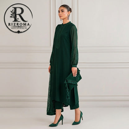 Pure Chiffon with Malai trouser 3PC Suit Party Wear Pakistan
