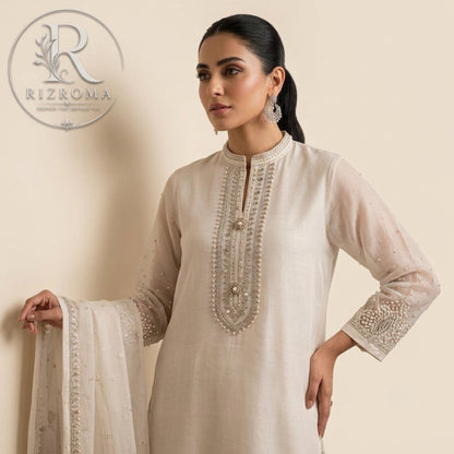 Pure Chiffon with Malai trouser 3PC Suit Party Wear Pakistan