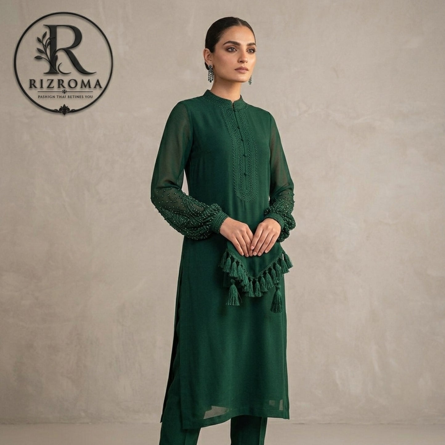 Pure Chiffon with Malai trouser 3PC Suit Party Wear Pakistan