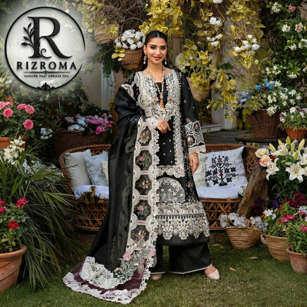 ELAF Chikankari Lawn 3PC Suit Heavy Embroidered with Khaddi Net Dupatta