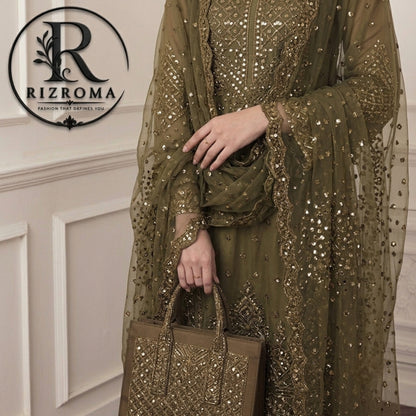 Baroque Chiffon 3PC Embroidered Suit  Party Wear Pakistan