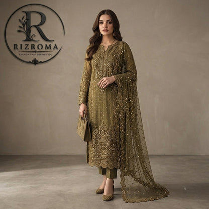 Baroque Chiffon 3PC Embroidered Suit  Party Wear Pakistan