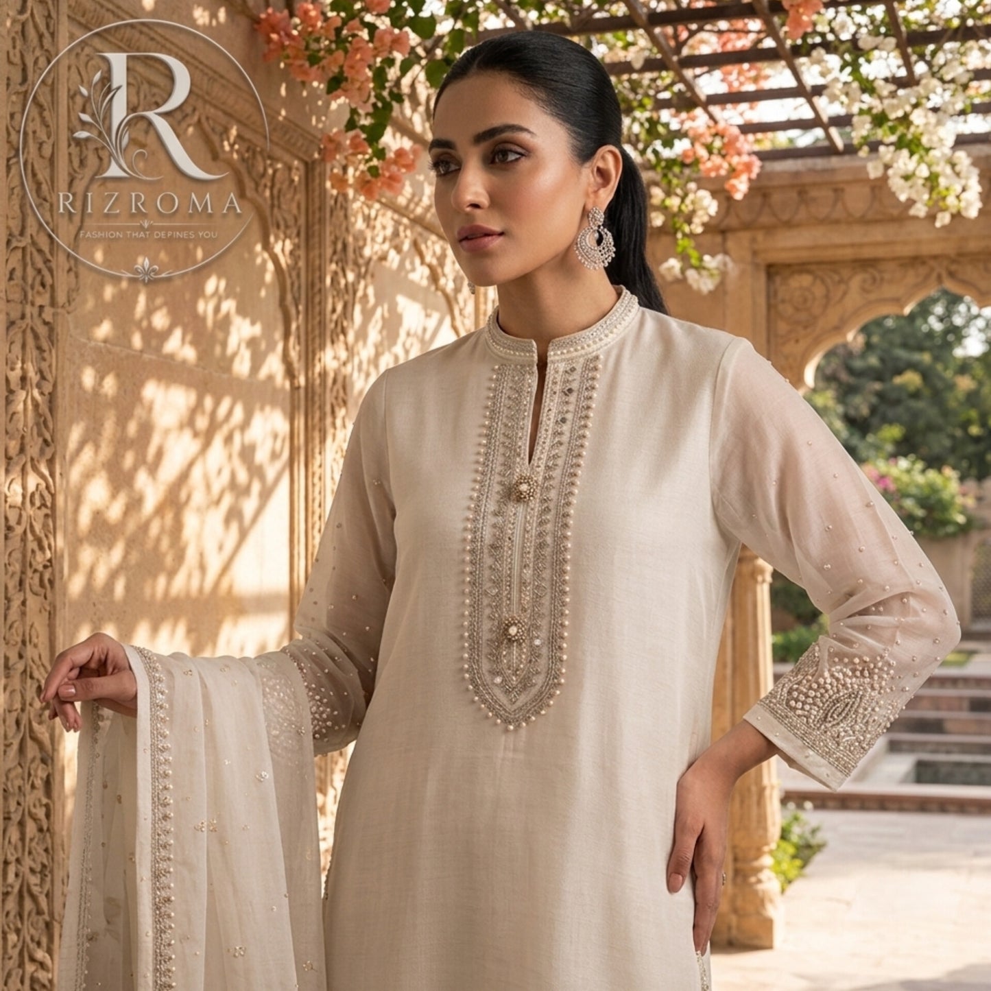 Pure Chiffon with Malai trouser 3PC Suit Party Wear Pakistan