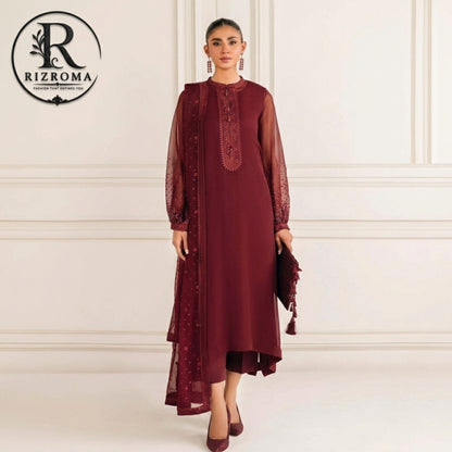 Pure Chiffon with Malai trouser 3PC Suit Party Wear Pakistan