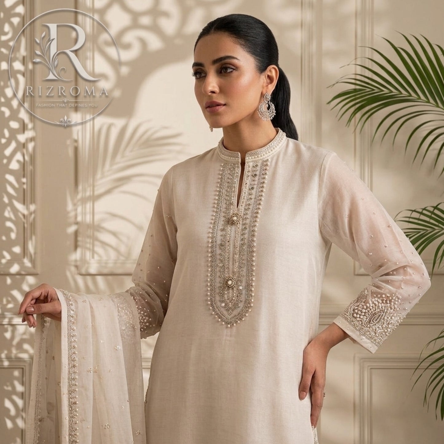 Pure Chiffon with Malai trouser 3PC Suit Party Wear Pakistan
