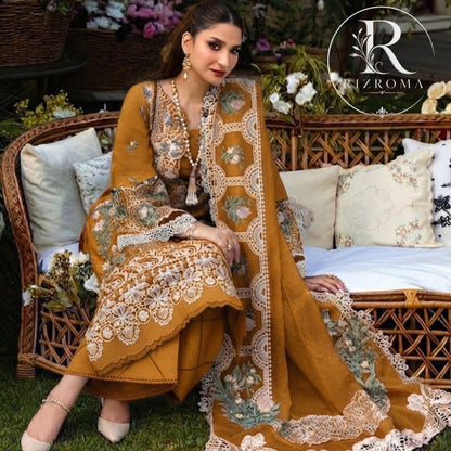 ELAF Chikankari Lawn 3PC Suit Heavy Embroidered with Khaddi Net Dupatta