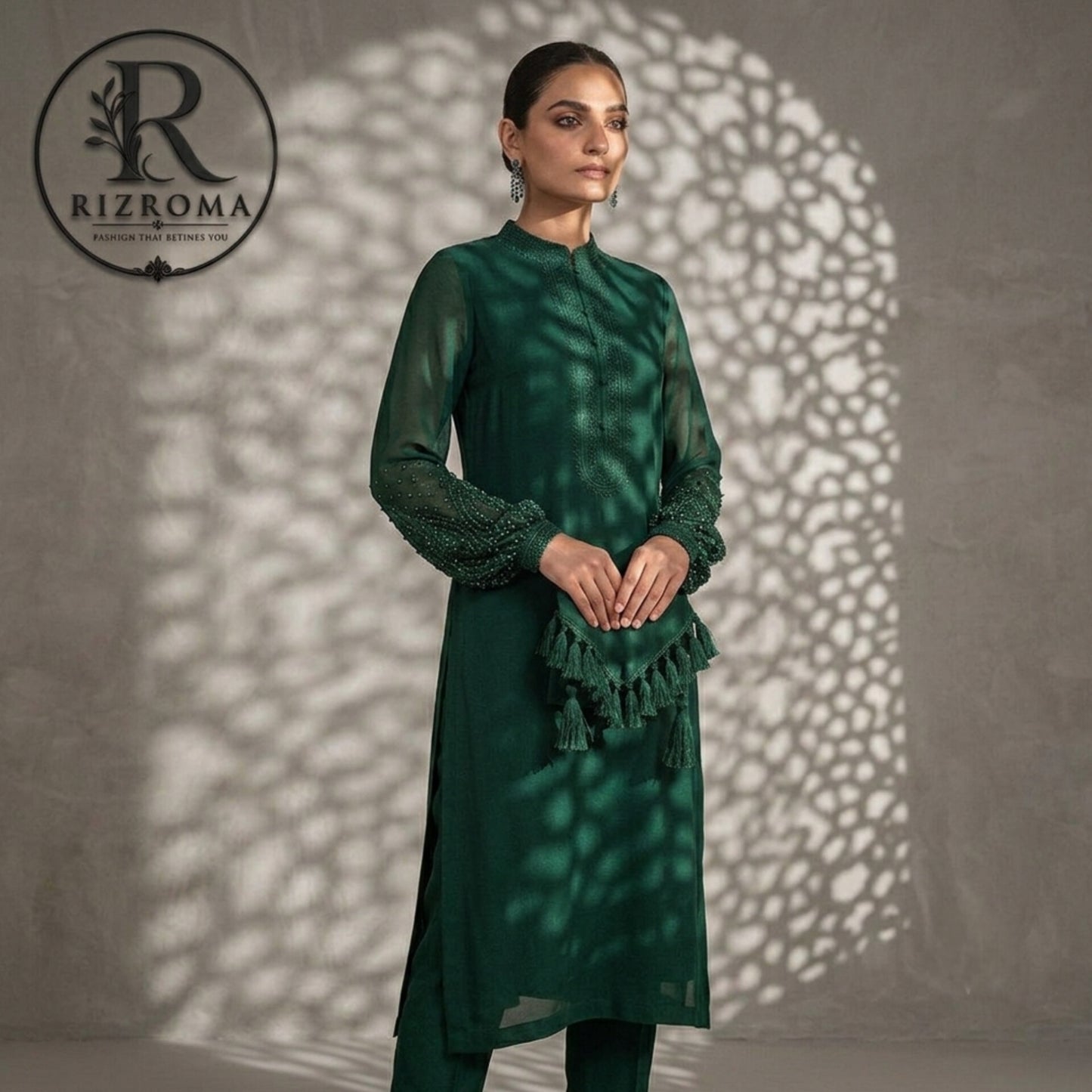 Pure Chiffon with Malai trouser 3PC Suit Party Wear Pakistan