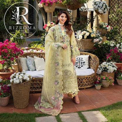 ELAF Chikankari Lawn 3PC Suit Heavy Embroidered with Khaddi Net Dupatta