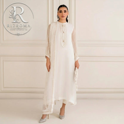 Pure Chiffon with Malai trouser 3PC Suit Party Wear Pakistan